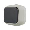 Single wall switch GEYER 10A waterproof IP54 in gray